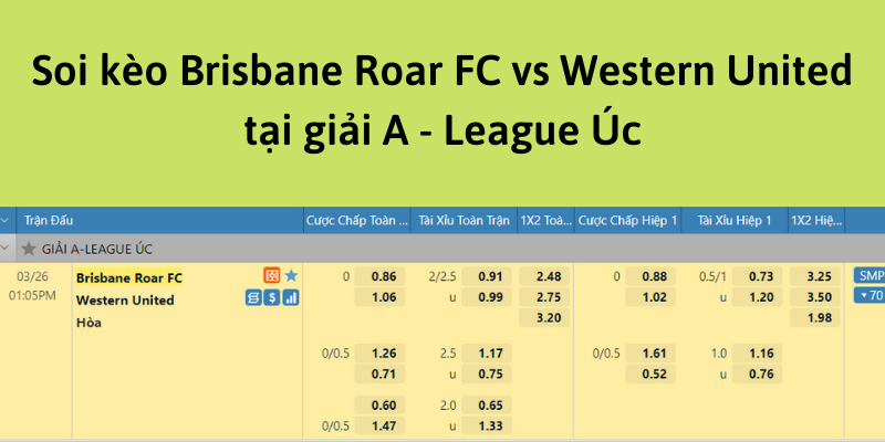 Soi kèo Brisbane Roar FC vs Western United