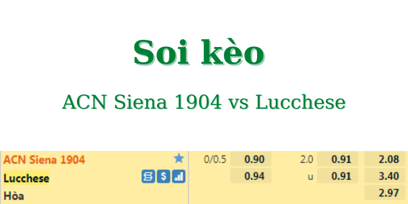 Soi kèo ACN Siena 1904 vs Lucchese