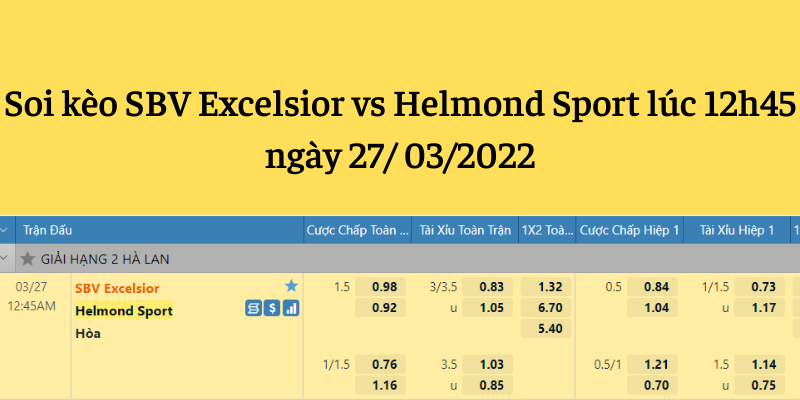 Soi kèo SBV Excelsior vs Helmond Sport