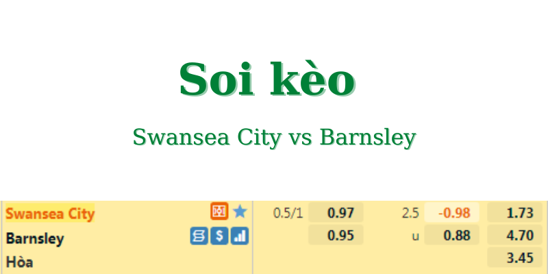 Soi kèo Swansea City vs Barnsley 