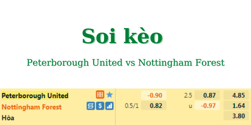 Soi kèo Peterborough United vs Nottingham Forest