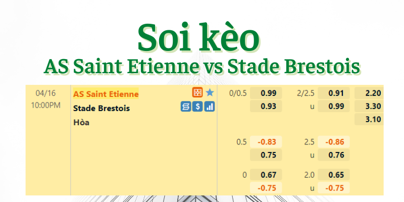 Soi kèo AS Saint Etienne vs Stade Brestois